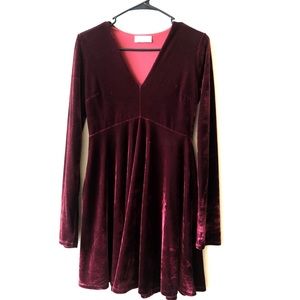 Velvet long sleeved dress